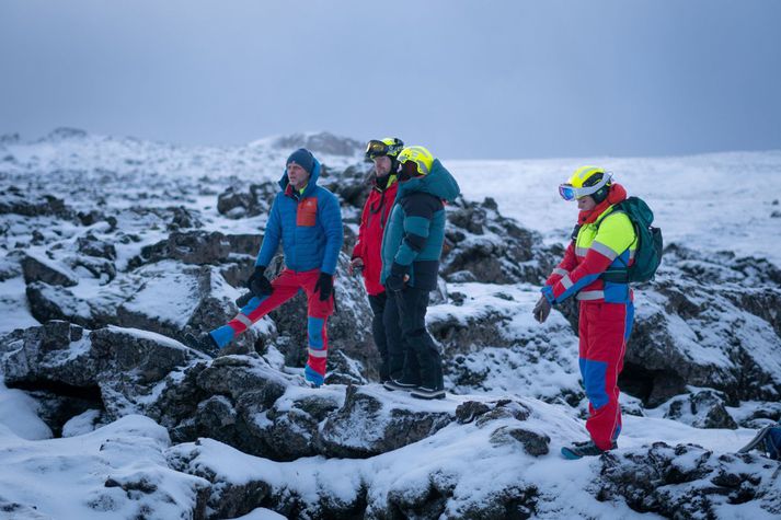 Viðbragðsaðilar í grennd við Svartsengi. 