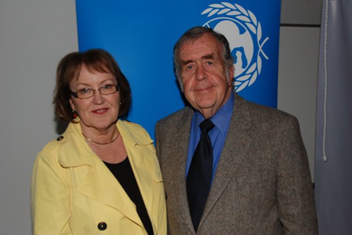 Þórunn Sigurðardóttir og Einar Benediktsson á aðalfundinum.