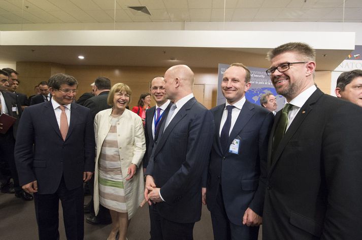 Gunnar Bragi ásamt utanríkisráðherrum Tyrklands, Króatíu, Albaníu, Bretlands og Danmerkur.