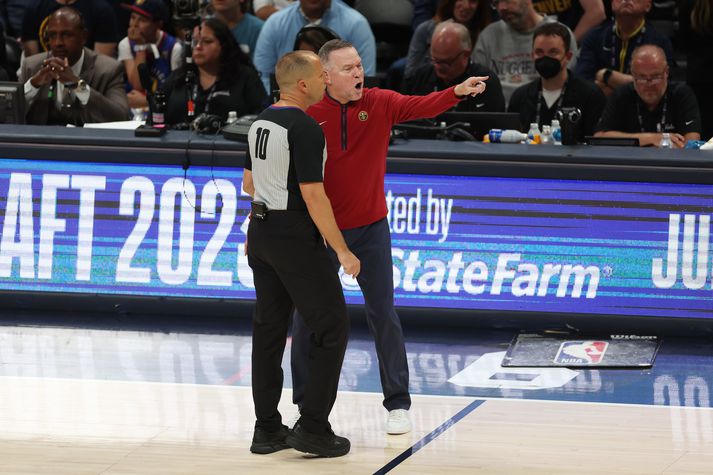 Michael Malone lét gamminn geysa eftir tap Denver Nuggets fyrir Miami Heat í nótt.