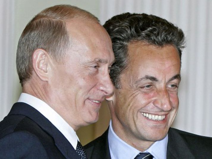 Putin og Sarkozy í Moskvu í dag.