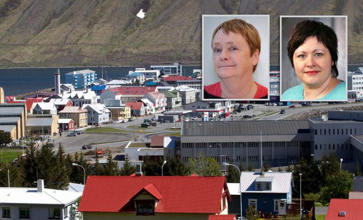 Gunnhildur Elíasdóttir, formaður félagsmálanefndar hjá Ísafirði, og Harpa Oddbjörnsdóttir hjá Sólstöfum.