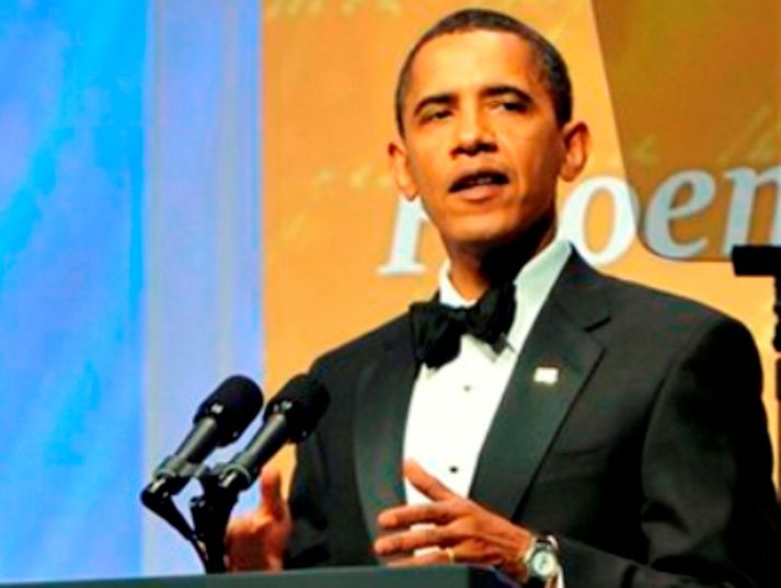 Obama fjarri geislavirka prestinum.