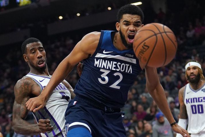 Karl-Anthony Towns í leik með Minnesota Timberwolves liðinu.