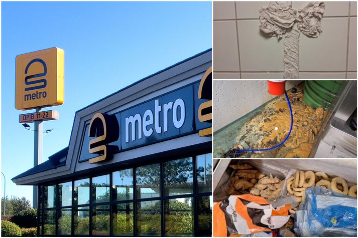 „Húsnæði og búnaður verulega vanþrifið. Fara þarf í alþrif,“ skrifar fulltrúi Heilbrigðiseftirlits Reykjavíkur í úttekt sína í Metro í Skeifunni.