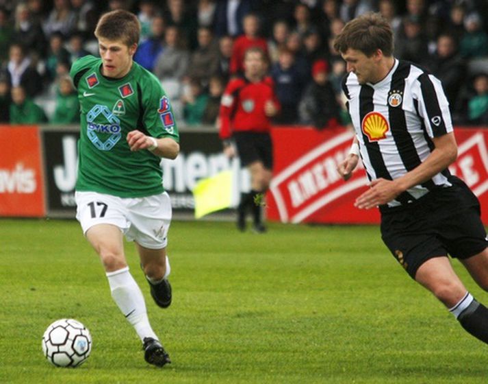 Jóhann Berg Guðmundsson í leik með Breiðabliki í sumar.