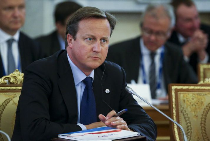 David Cameron á G20 fundinum í St. Pétursborg í Rússlandi í dag.