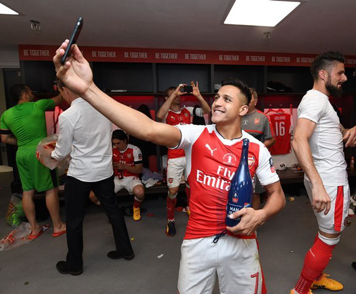 Alexis Sánchez skoraði í bikarúrslitaleik Arsenal og Chelsea í vor.