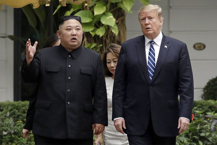 Kim og Trump í Hanoi í síðasta mánuði.