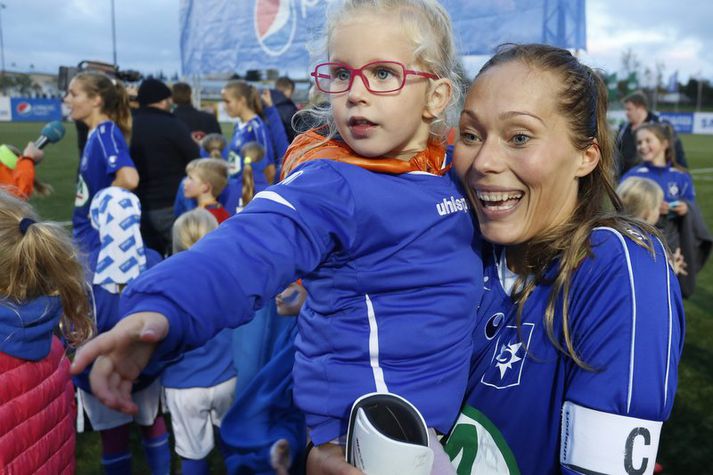 Ásgerður Stefanía Baldursdóttir varð tvöfaldur meistari með Stjörnunni í fyrra.