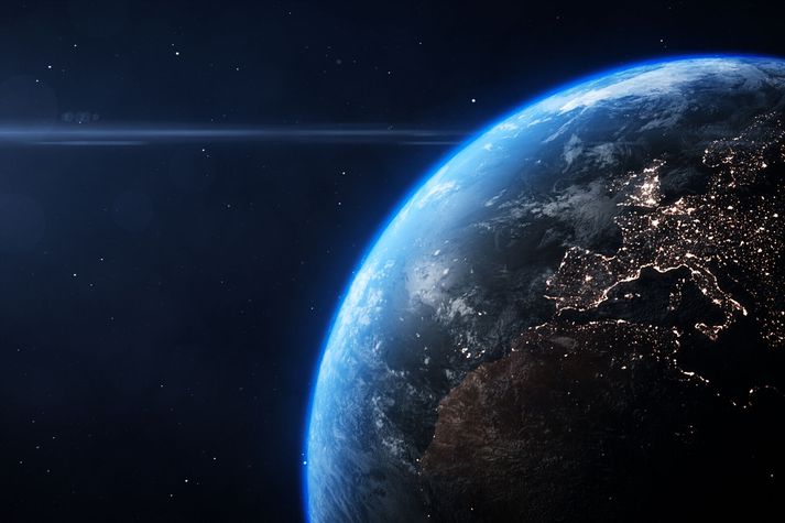 Jörðin séð frá gervihnetti NASA. 
