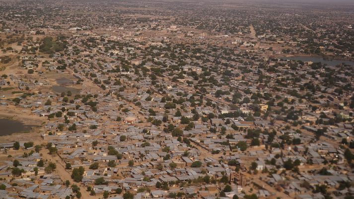 Loftmynd af N'Djamena, höfuðborg Tsjad.