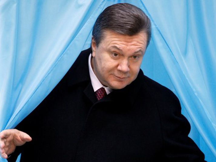 Viktor Janukovitsj í gær. Mynd/AP
