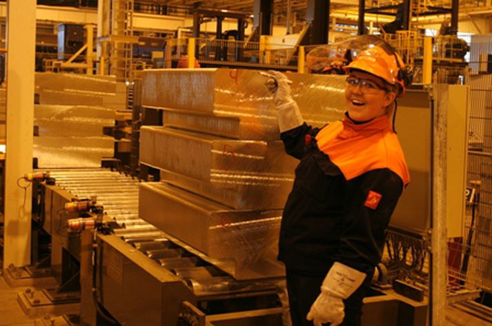 Frá álveri Alcoa á Reyðarfirði.