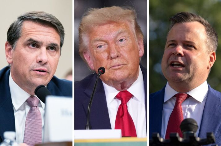 Todd Blanche, Donald Trump og Bill Pulte.