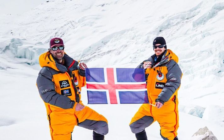 Heimir og Sigurður náðu toppi Everest-fjalls í gær.