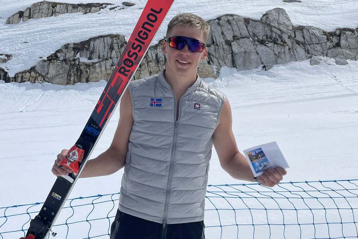 Jón Erik var ánægður með sinn besta árangur. 