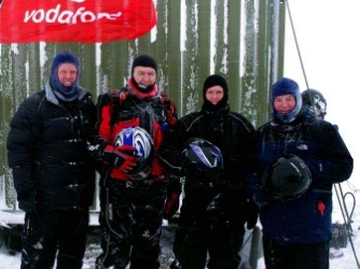 Árni Pétur Jónsson forstjóri Vodafone, Kristinn Ólafsson framkvæmdastjóri Landsbjargar, Dagný Halldórssdóttir aðstoðarframkvæmdastjóri Neyðarlínunnar og Kristján L. Möller samgönguráðherra.