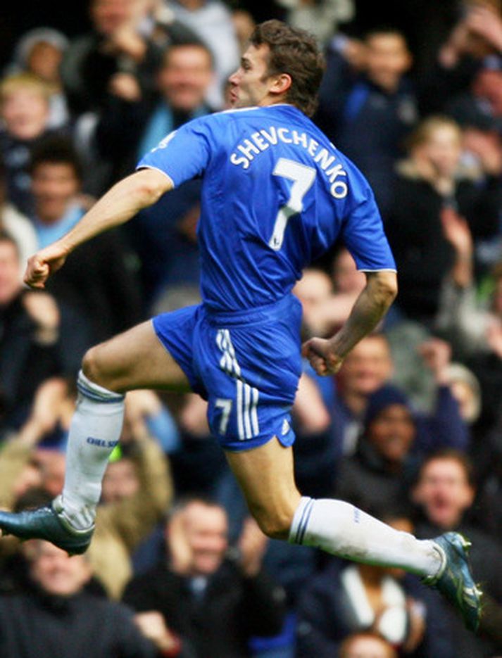Shevchenko skoraði tvö og lagði upp eitt fyrir Chelsea í dag.