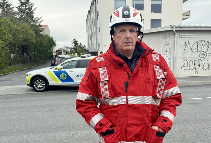 Vernharð Guðnason stýrði aðgerðum á vettvangi.