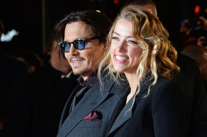 Johnny Depp og Amber Heard á frumsýningu Mortdecai í janúar