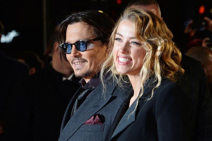 Johnny Depp og Amber Heard á frumsýningu Mortdecai í janúar