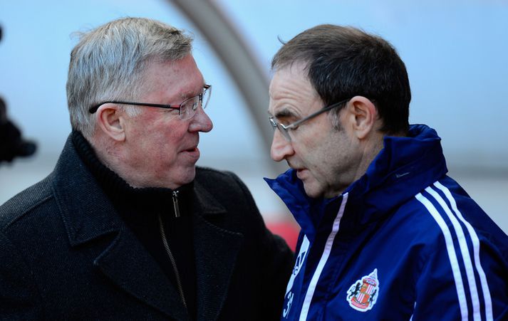 Alex Ferguson og Martin O´Neil eftir leikinn í dag