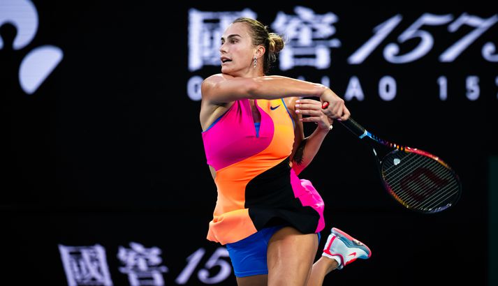 Aryna Sabalenka er ein af þeim tennisstjörnum sem spila í þessum ólöglegu nærfötum.