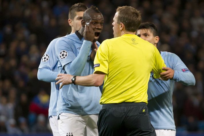 Mario Balotelli var æstur í leikslok.