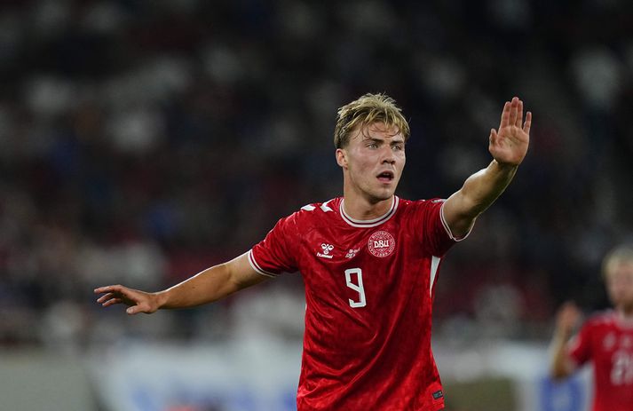 Greece vs Denmark - UEFA World Cup qualifiication  2025/26 Rasmus Hoejlund of Denmark  gestures during the UEFA World Cup qualification match between Greece and Denmark at  Georgios Karaiskakis Football Stadium, Athens, Greece on September 8, 2025. (Photo by Ulrik Pedersen/NurPhoto via Getty Images)