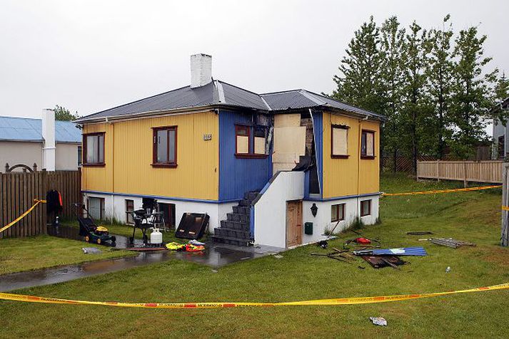 Í húsinu var mikill eldsmatur og var það stórskemmt eftir eldinn. Mynd/Vilhelm