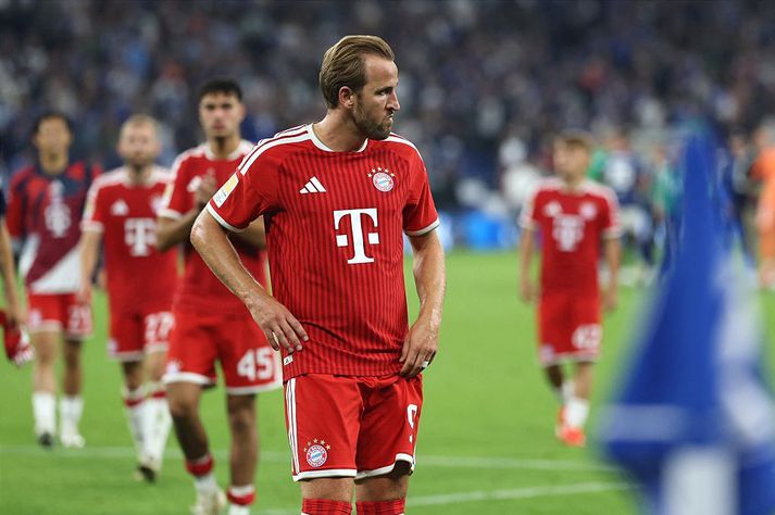 Harry Kane svekktur eftir leikinn í dag. 