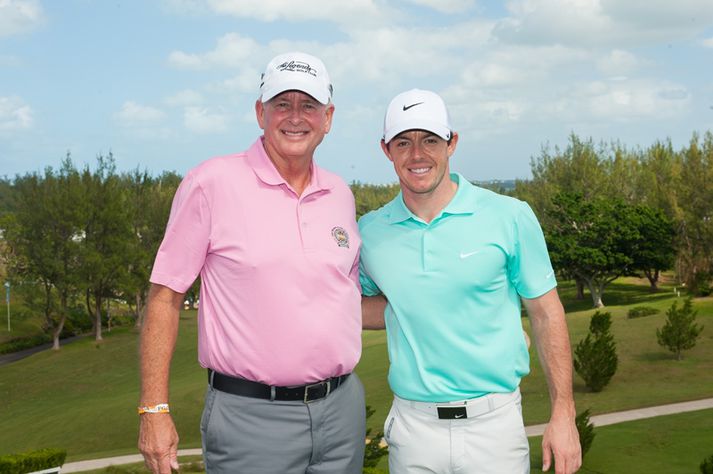 Bishop er hér með Rory McIlroy.