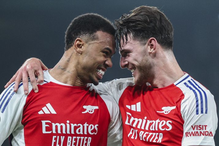 Gabriel Magalhaes og Declan Rice eru mennirnir á bak við mörg mörk Arsenal úr föstum leikatriðum.