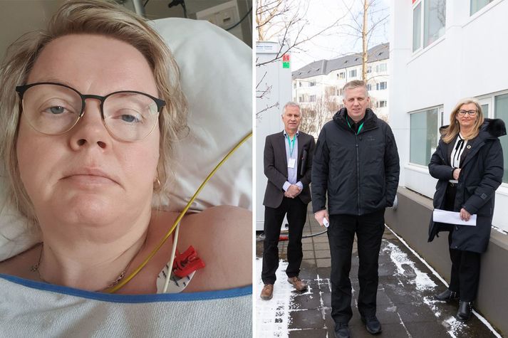 Theodóra á Landspítalanum í mars. Hún er með skýr skilaboð til þeirra sem kvarta yfir aðgerðum þríeykisins.