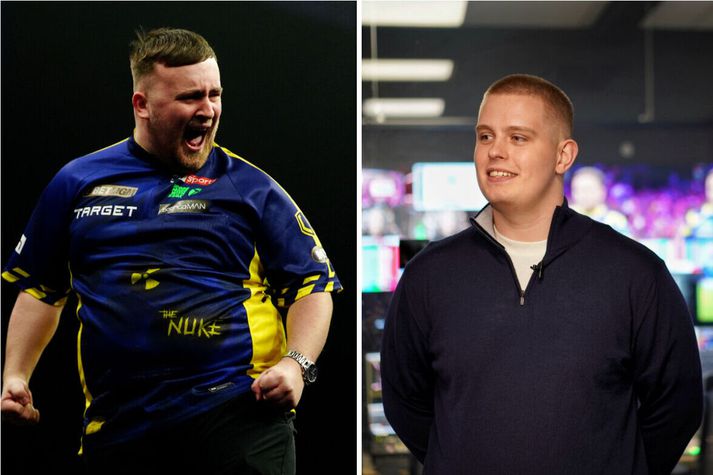 Alexander Veigar lenti í kröppum dansi við Luke Littler. 