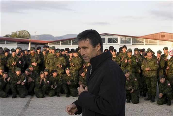 Anders Fogh Rasmussen í Afganistan.