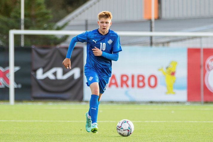 Kristian Nökkvi Hlynsson skoraði fallegt mark fyrir Ísland í dag sem tryggði liðinu eitt stig.