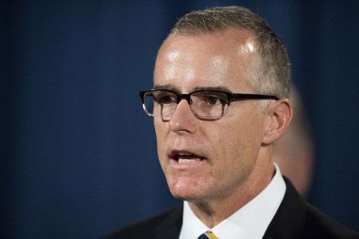 Andrew McCabe var aðstoðarforstjóri FBI þegar Trump rak James Comey. Hann var sjálfur rekinn í mars í fyrra.