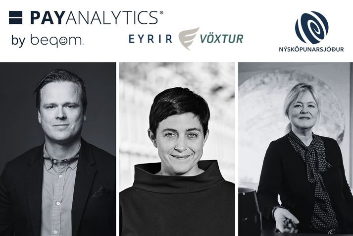 Kristinn Pálmason, framkvæmdastjóri Eyris Venture Management, Margrét Vilborg Bjarnadóttir, meðstofnandi PayAnalytics og stærsti hluthafi sprotafyrirtækisins, og Hrönn Greipsdóttir, framkvæmdastjóri Nýsköpunarsjóðs atvinnulífsins.