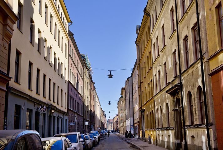 Frá Södermalmhverfi í Stokkhólmi.