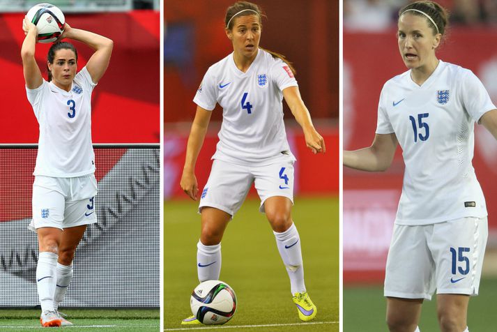 Claire Rafferty, Fara Williams og Casey Stone.