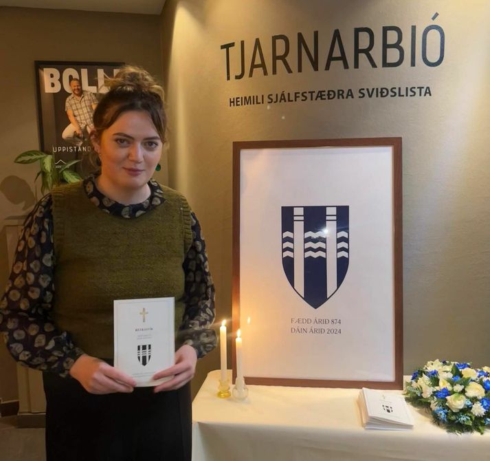 Elínborg Una Einarsdóttir mætti á útför Reykjavíkurborgar, viðburð sem ungir Sjálfstæðismenn skipulögðu.