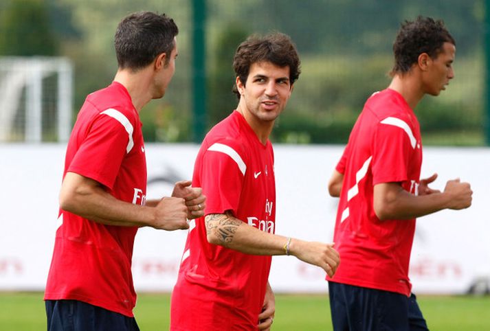 Cesc Fabregas á æfingu með Arsenal í vikunni.