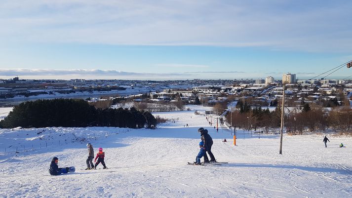 Frá skíðasvæðinu í Grafarvogi en myndin er tekin fyrr í vetur.