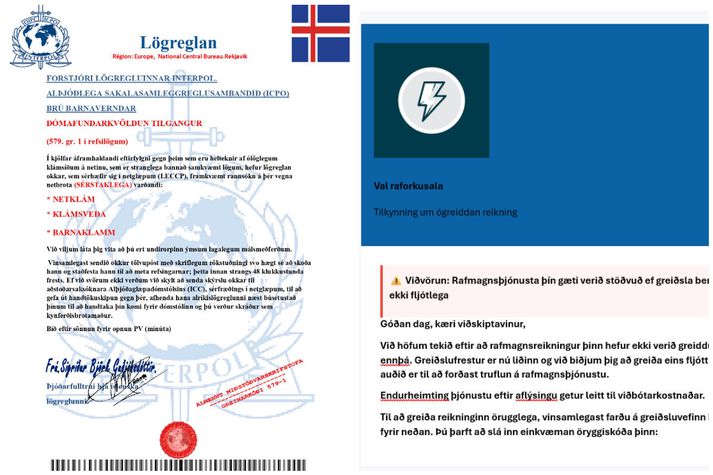 Póstarnir sem fólk hefur verið að fá síðustu vikur og mánuði sem lögreglan segir að fólk eigi að fleygja beint í ruslið. 