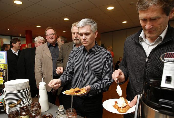 Í samræmi við hefðir voru vöfflur í boði í húsakynnum Ríkissáttasemjara þegar kjarasamningar voru í höfn. Fréttablaðið/Anton