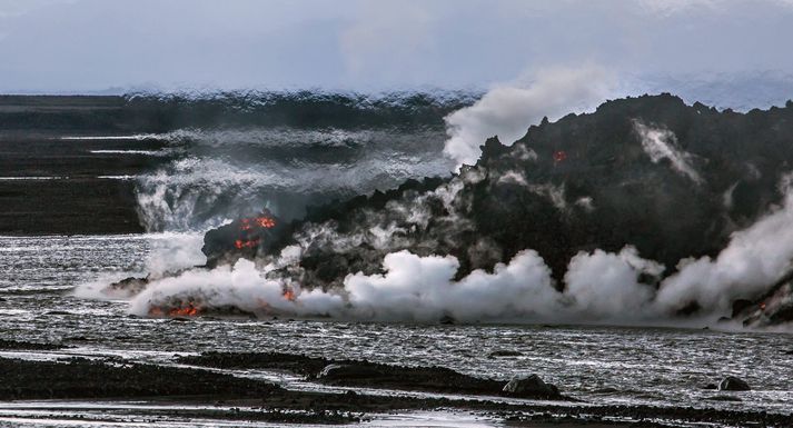 Frá gosstöðvum.