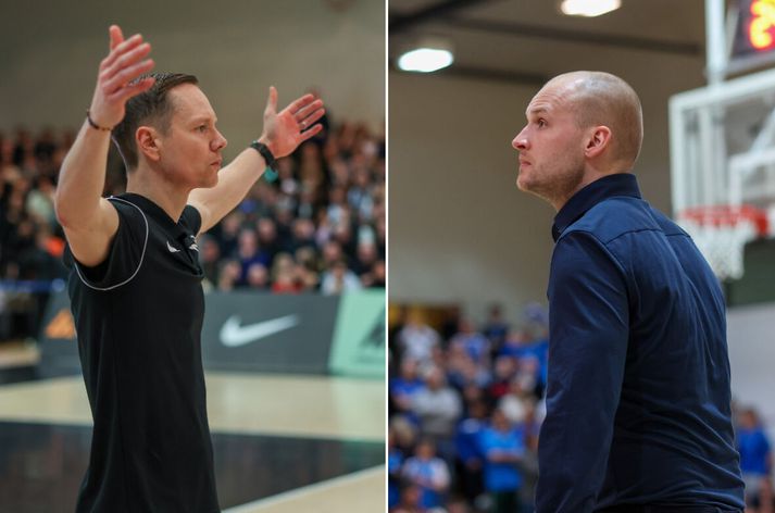 Jakob Örn Sigurðarson, þjálfari KR og Baldur Þór Ragnarsson, þjálfari Stjörnunnar