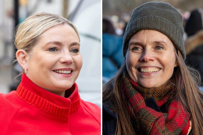 Lilja Dögg Alfreðsdóttir menningar-og viðskiptaráðherra og Katrín Jakobsdóttir forsætisráðherra.